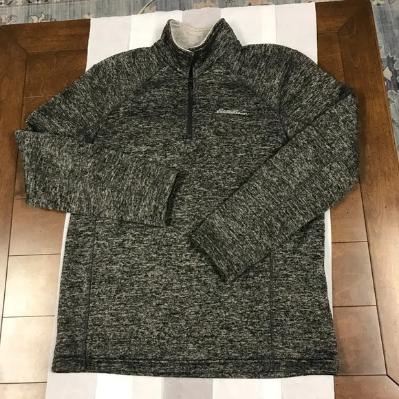 Eddie Bauer Mens Half Zip Pullover Sweater Size Med Long Sleeve Gray - Picture 1 of 6